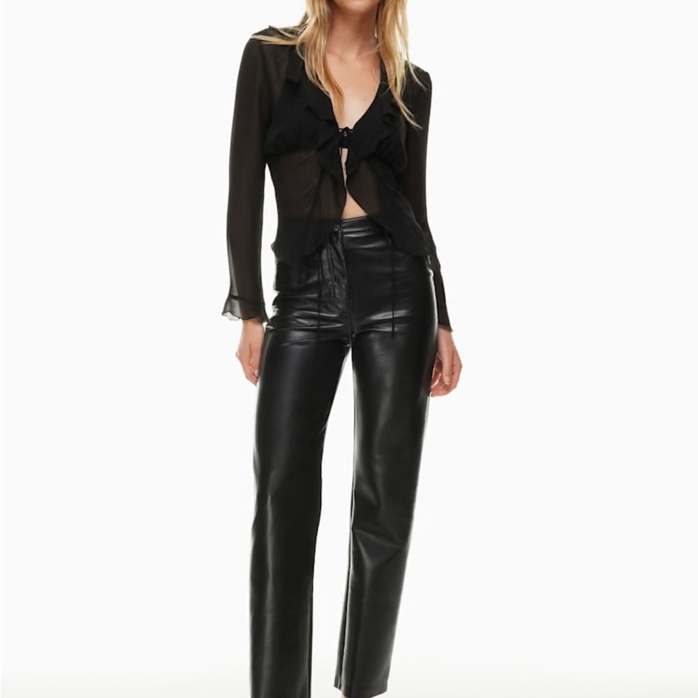 Aritzia Wilfred Melina Faux Vegan Leather Pant, Black, Size 8